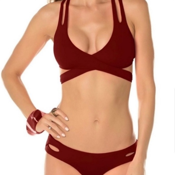BECCA by Rebecca Virtue Color Code Crossover Side Cutout Hipster Bikini Bottoms - Picture 8 of 14